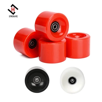 Roues de Longboard Solides avec Roulement Noir ABEC 9, Jeu de 4, 70mm, 78A