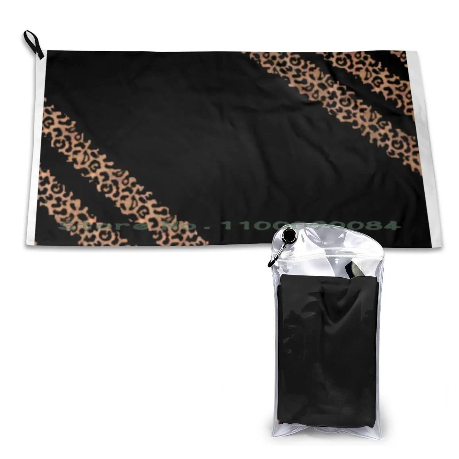 Leopard Pattern Quick Dry Towel Gym Sports Bath Portable Leopard Template Streak Corners Animals Wild Hide Soft Sweat-Absorbent