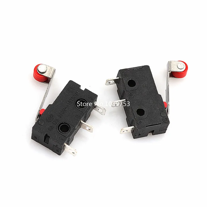 5Pcs Mini Micro Limit Switch NO NC 3P Terminals SPDT 5A 125V 250V Roller Arc lever Snap Action Push Micro switches