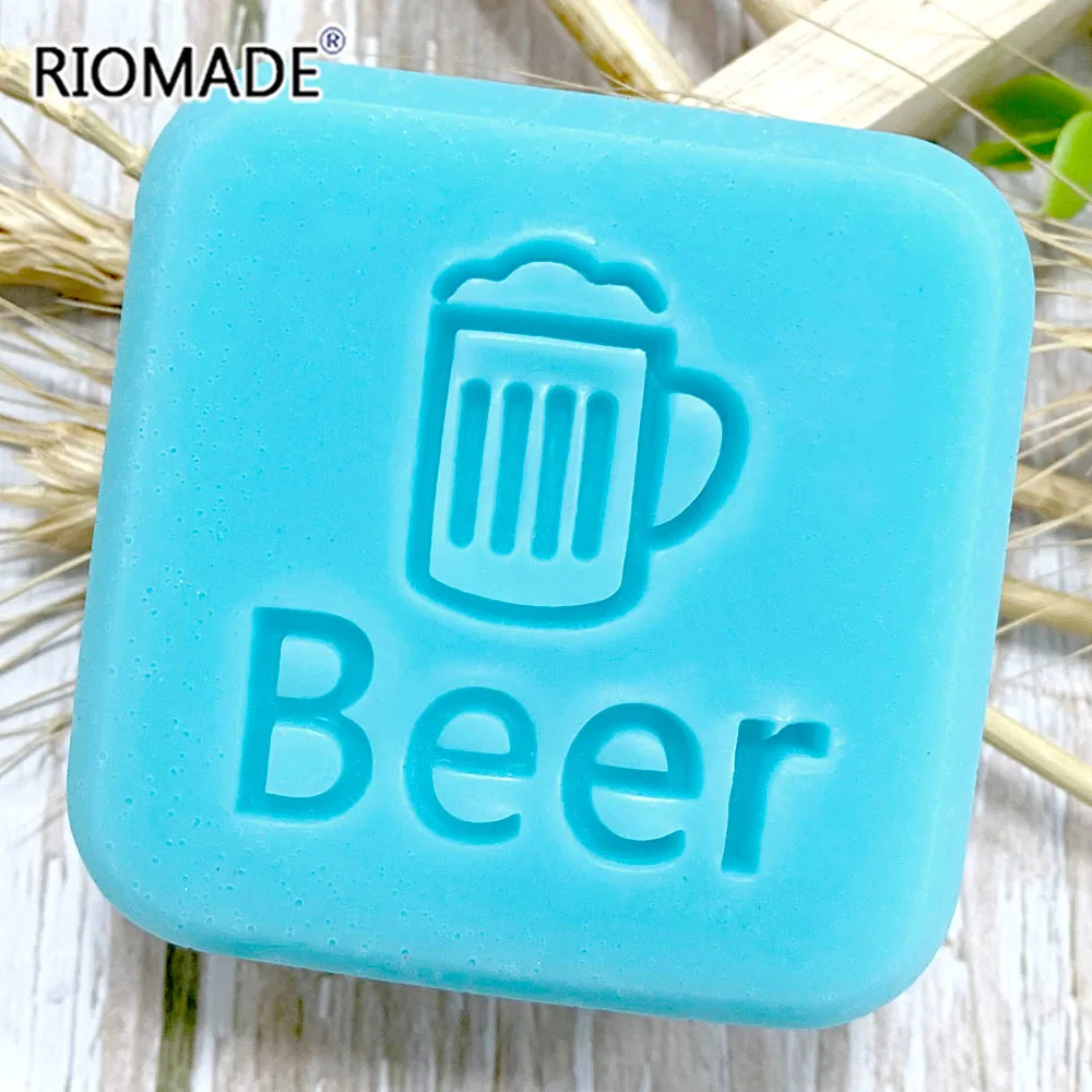 Beer Handmade Soap Stamp Wheat Pattern Clear DIY Natural Organic Acrylic Chapter Beer Cup Soap Making Seal With Handle Custom