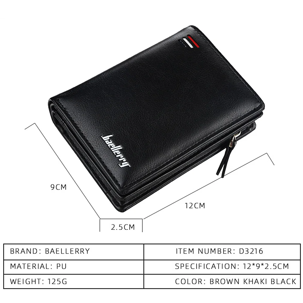 Cartera de cuero PU con grabado de nombre para hombre, Tarjetero con cremallera, monedero masculino de alta calidad, nuevo