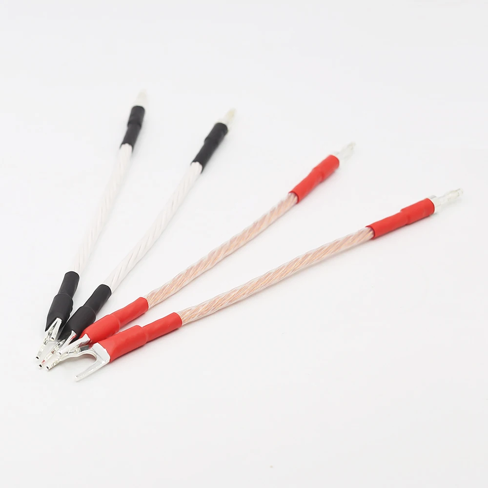 JUMPER-Banana Plugs Cable, Desempenho Speaker Cable, 4x20cm, Spades