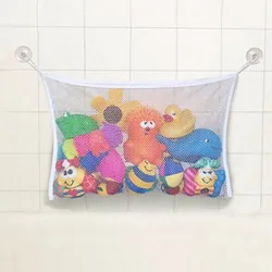 Crianças sacos de malha do banheiro crianças brinquedos saco arrumado com net bebê banho brinquedo armazenamento ventosa saco infantil banho pendurado organizador