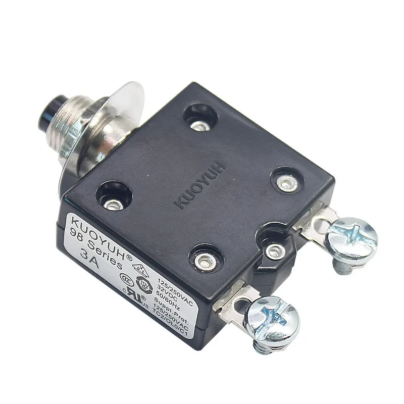 

KUOYUH 98 3A Circuit breakers push button switch of Micro Thermal Protector with Screw PIN