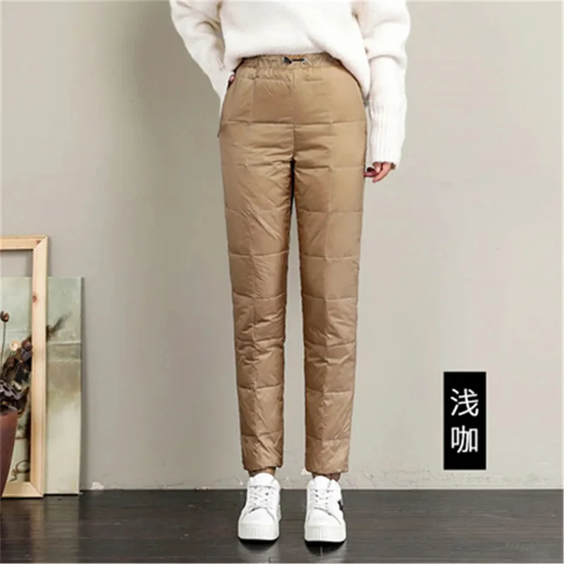 Women's Cotton Trousers Down Cotton Trousers Winter 2022 New High Waist Fashion Lightweight Mother's Casual Warm Sports Pants