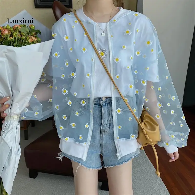 2020 Korean Style Loose Flower Printed Thin Jacket Sunscreen Women Jacket Long sleeve Casual Sunscreen Jacket Bomber Jacket