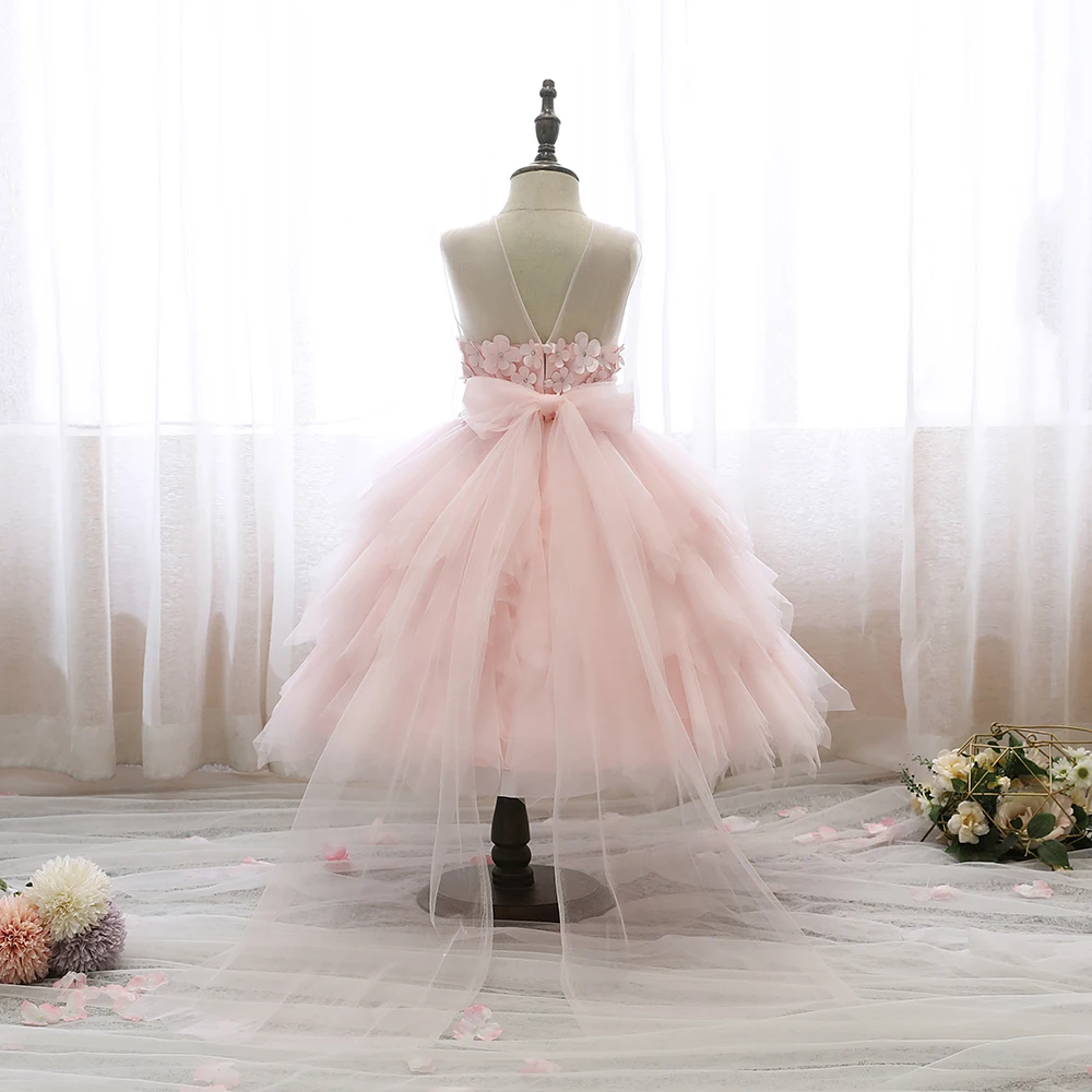 Tulle Flower Girl Dress for Kids, Aniversário, Festa à noite, Tutu, Casamento, Baile de formatura, Banquete, Cerimônia, Concurso, Celebração, Qualquer Evento