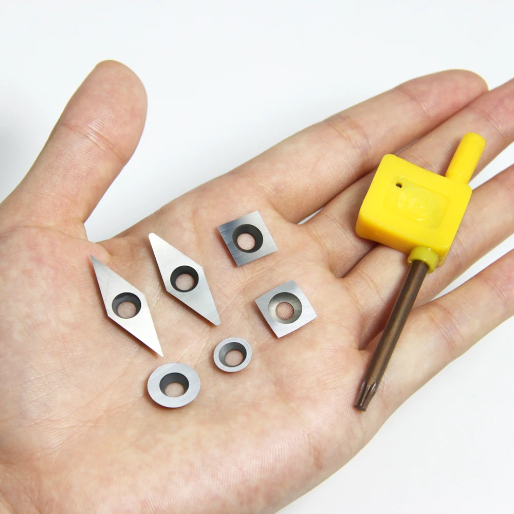 TASP-Carbide Cutter Inserts Set, Woodtorneamento Ferramentas, Substituição Cortador, Hollowers Finishers, Madeira Torno Torno Ferramentas