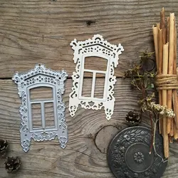 Piggy Craft metal cutting dies cut die mold Lace window frame Scrapbook paper craft knife mould blade punch stencils dies