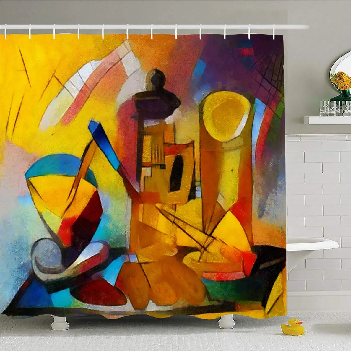 Classic Alternative Famous Paintings Strokes by Picasso World Angles Bathroom Set