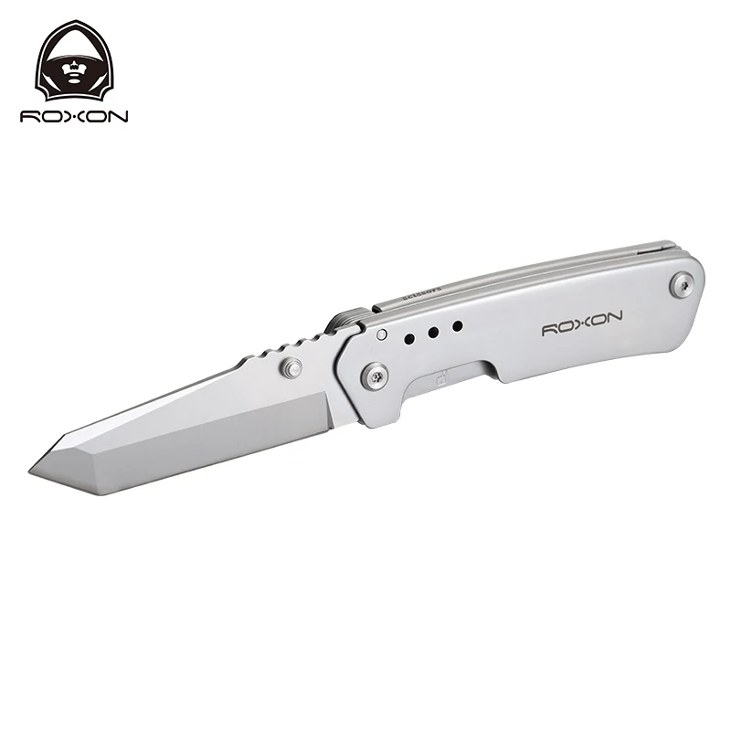 Roxon Folding Pocket Knife and Scissors 2 in 1 EDC Multi tool with Belt Clip, Housework, Needlework, Outdoor, Camping, multitool