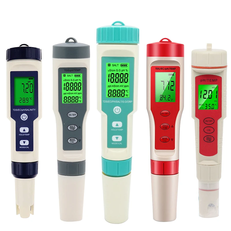 Medidor de PH TDS EC ORP, salinidad SG, herramienta de temperatura con retroiluminación, Monitor Digital de calidad del agua para acuario, 2/3/4/5/7 en 1