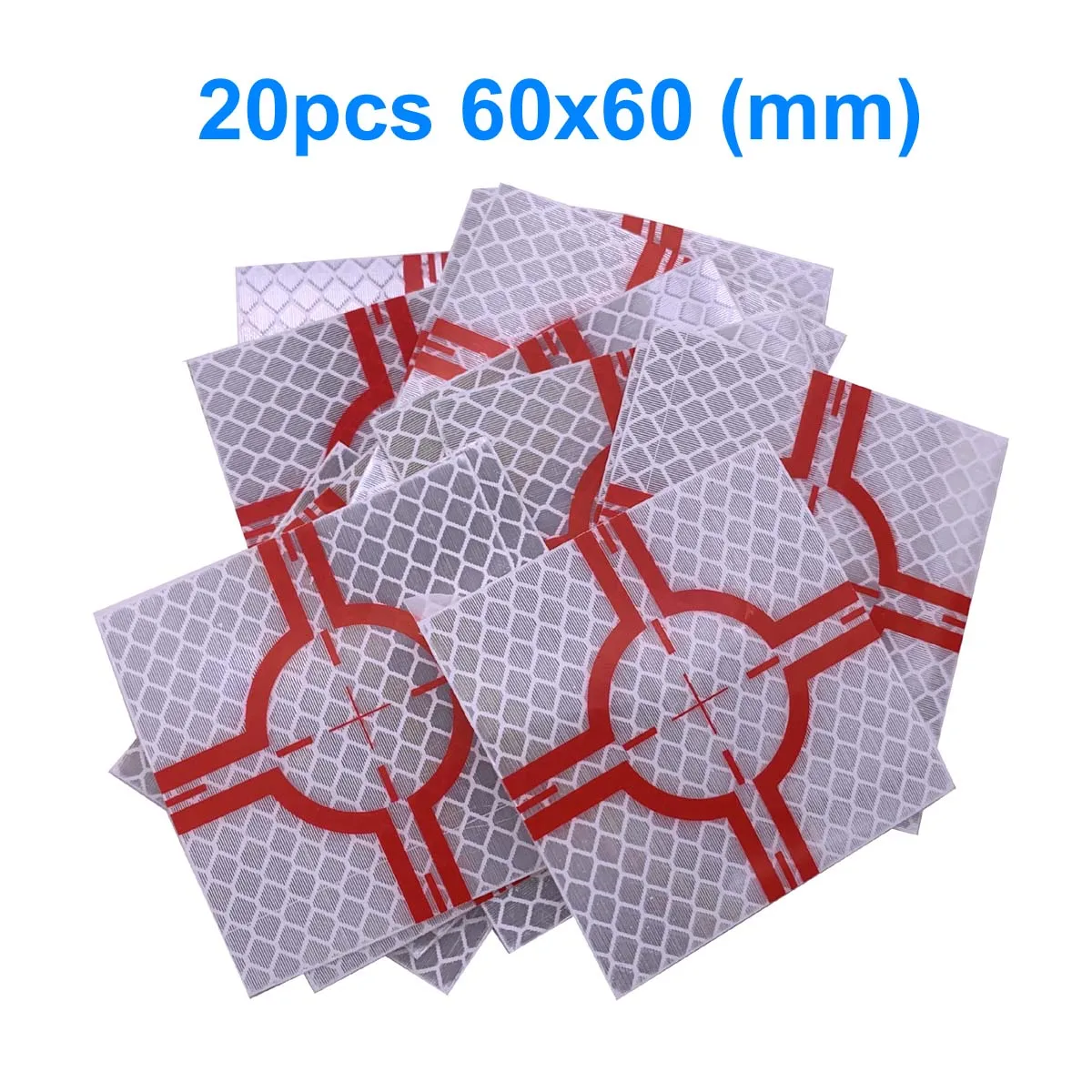 20pcs Reflector Sheet 60 x 60 mm ( 60x60 ) Reflective tape target for  total station Self-adhesive