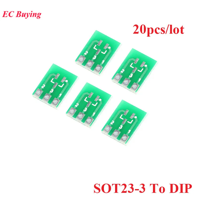 20pcs Double Side SMD SOT23-3 To DIP SIP3 Adapter PCB Board DIY Converter Plate SOT SIP IC Socket Board Integrated Circuits