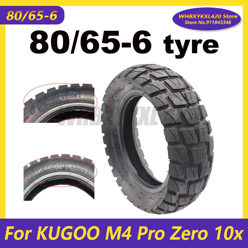 New 80/65-6 Outer Tyre for KUGOO M4 Pro Zero 10x Electric Scooter E-Bike 10x3.0-6 Wear-resistant off-Road 10 inch Tires