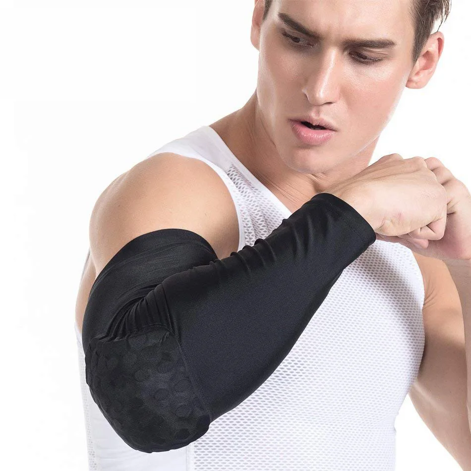 1 PC Honeycomb Sports Elbow Support Training Brace Protective Gear Elastic Arm Sleeve Bandage Pads Basketball Volleyball