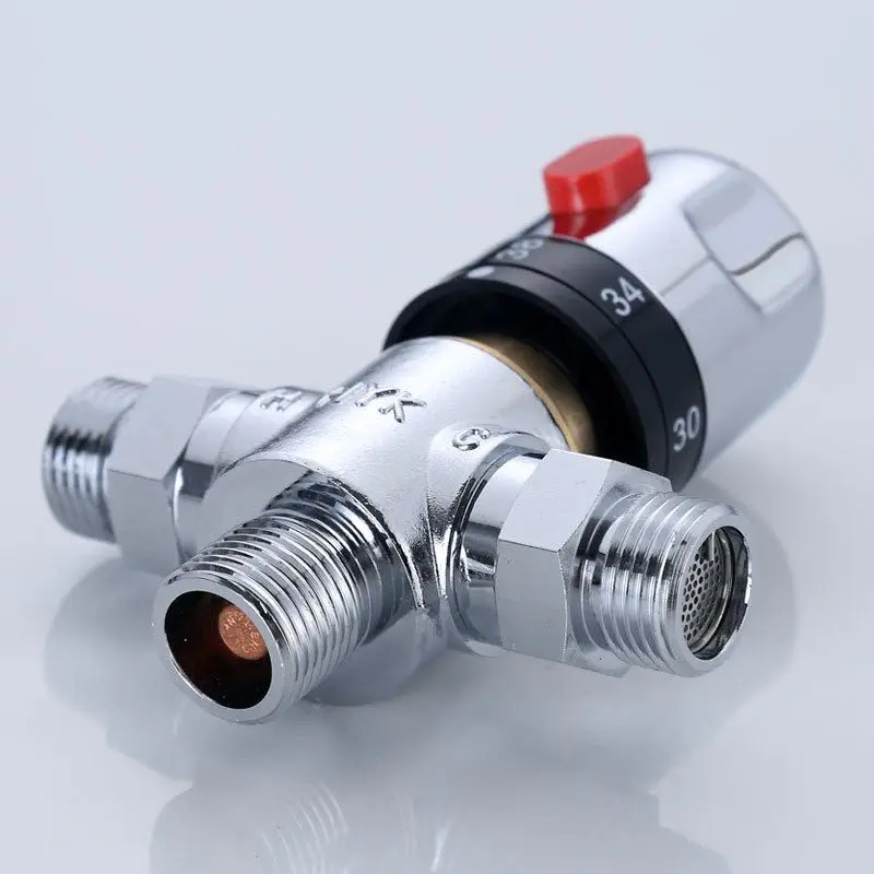 Thermostatic Mixing Valve Brass DN15/DN20 Ceramic Standard Intelligent Temperature Control For Solar Water Heater Valve Parts