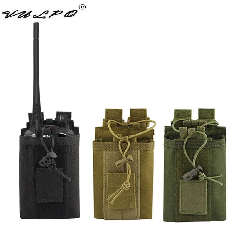 VULPO Outdoor Nylon Molle interphone Pouch Tactical Molle Radio Walkie Talkie Holder Bag Pocket