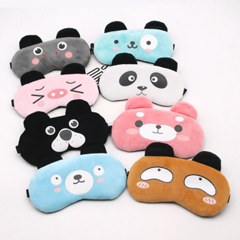 Cute Cartoon Cotton Eye Cover Sleeping Mask Creative Animal Eyepatch Aid Kids Girl Blindfold Sleep Mask Travel Relax Eye Band