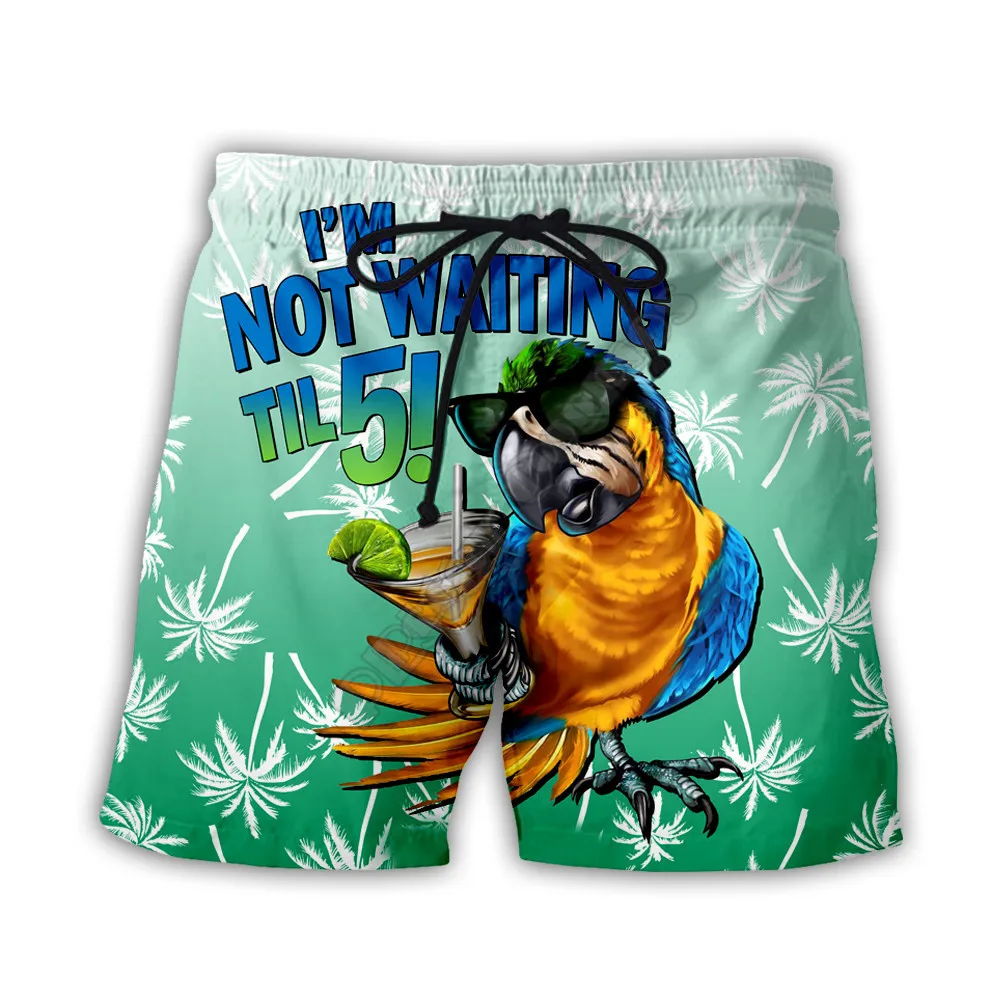 Couple Matching Parrot Shorts 3d Shorts women for men Elastic Waist Shorts Summer Couple Beach Shorts 02