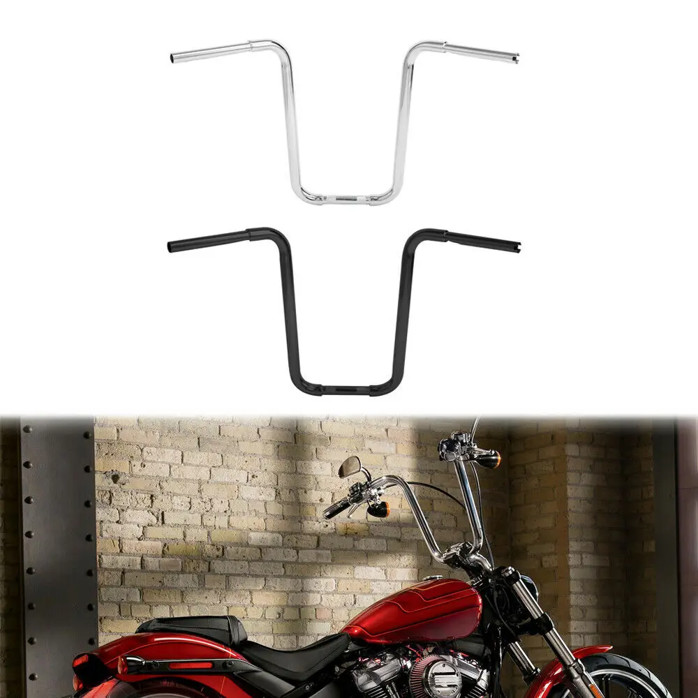 

Motorcycle 10''/12''/14/''16''/18''/20'' 1-1/4" Rise Ape Hanger Handlebar For Harley FLST FXST Sportster XL Custom chrome/black