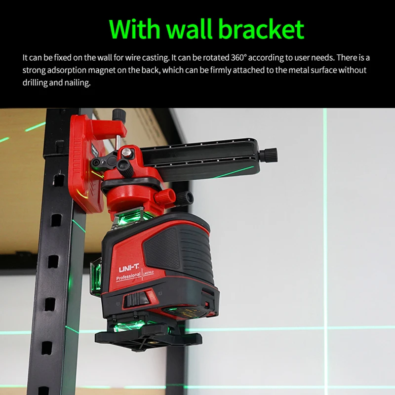 UNI-T 360 Laser Level 3D 12 16 Line Self-leveling Laser Vertical Cross Green Laser Beam Line Leveler