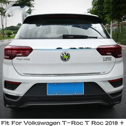 Accessories Rear Tail Trunk Lid & Upper Tailgate Overlay Strip Cover Trim For Volkswagen T-Roc T Roc 2018 - 2024 Stainless Steel