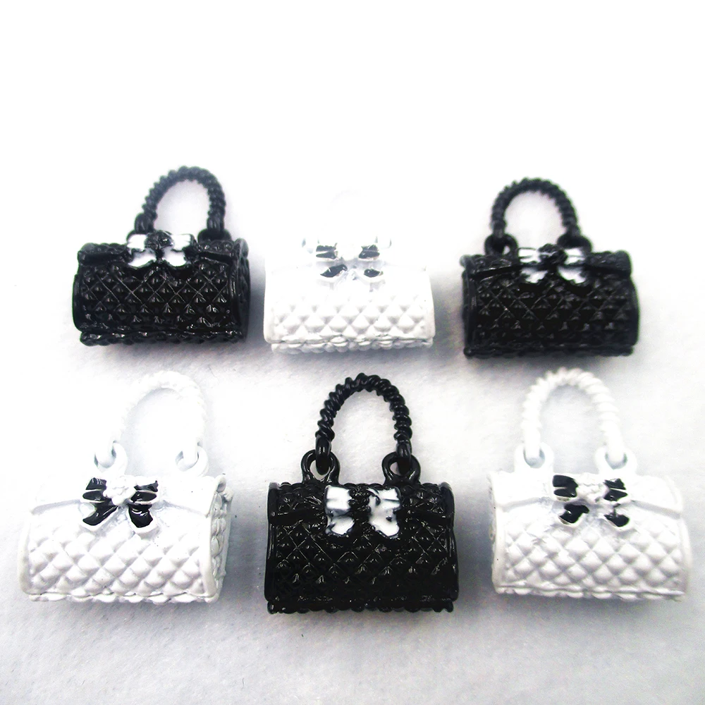 6pcs OL Style Bags With Flower Enamel Charms Clothes Handbags Alloy Pendants DIY Earring Bracelet Jewelry Accessory XL428