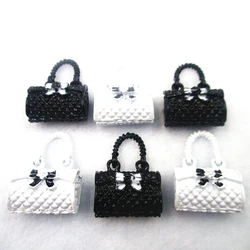 6pcs OL Style Bags With Flower Enamel Charms Clothes Handbags Alloy Pendants DIY Earring Bracelet Jewelry Accessory XL428