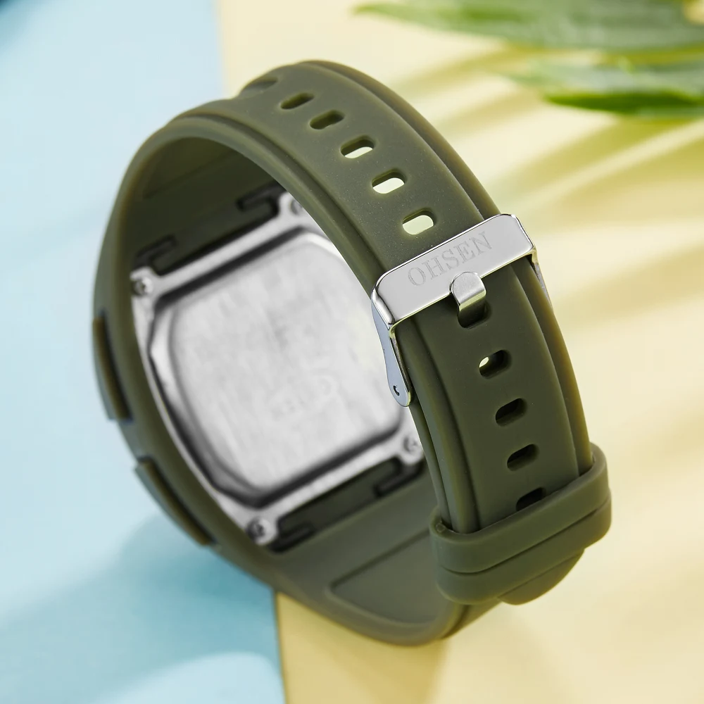 Digital Led Women Sport watches Fashion Green silicone waterproof Lady Watch girl boy wristwatch stopwatch relogio feminino