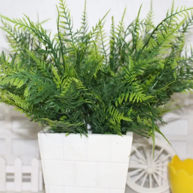 7 Branches Artificial Asparagus Fern Plastic Grass Plant Flower Fake Leaf Home Cafe Office Floral Decoration Artificial Plants