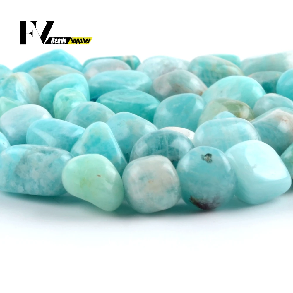 Natural Irregular Amazonite Stone Loose Beads 8-10mm Gravel Spacer Beads For Jewelry Making DIY Bracelets Necklace Accessory 15\