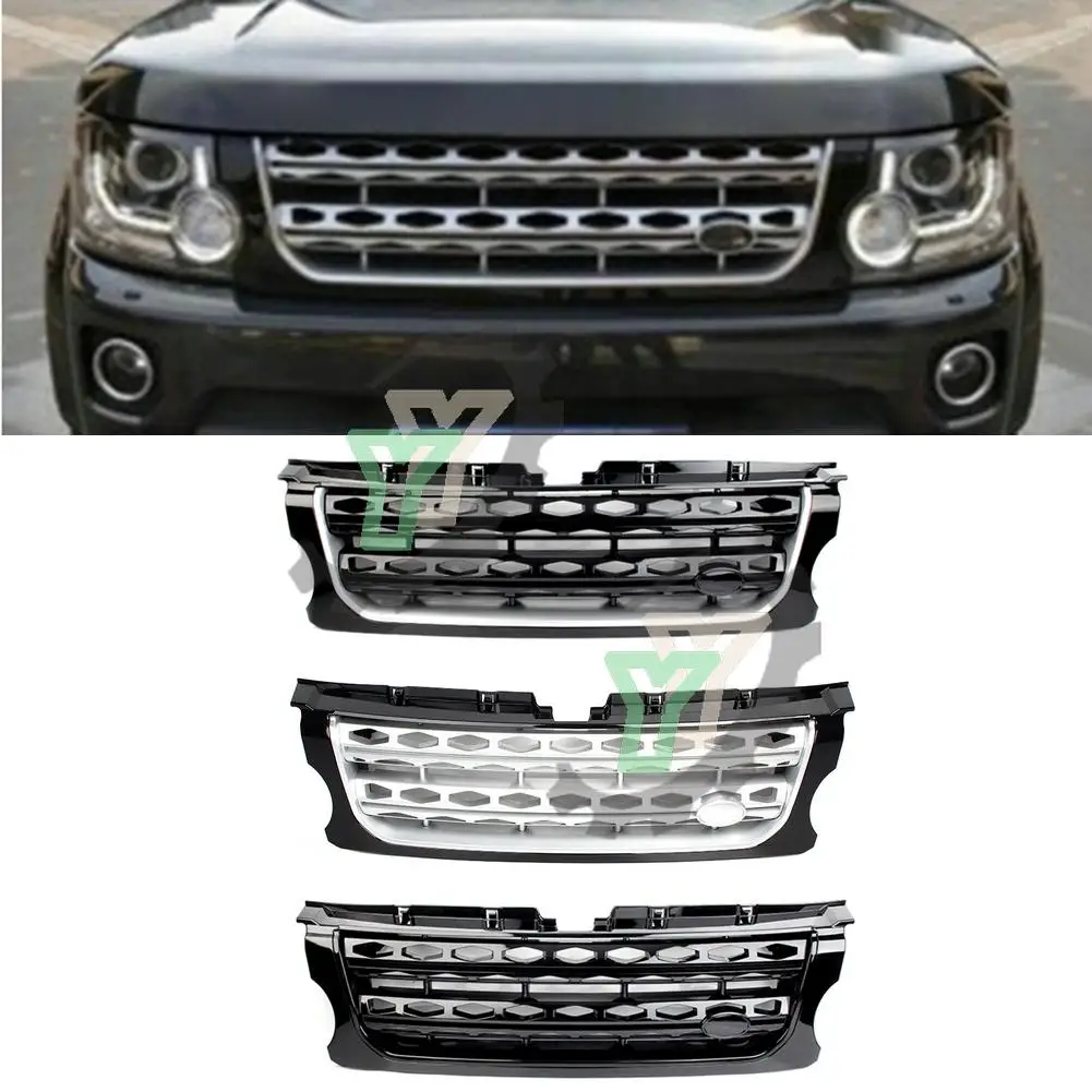 

Car Front Grille Upper Radiator Grill Exterior Grills Mesh Grid Front Bumper For Land Rover Discovery 4 LR4 L319 2014 2015 2016