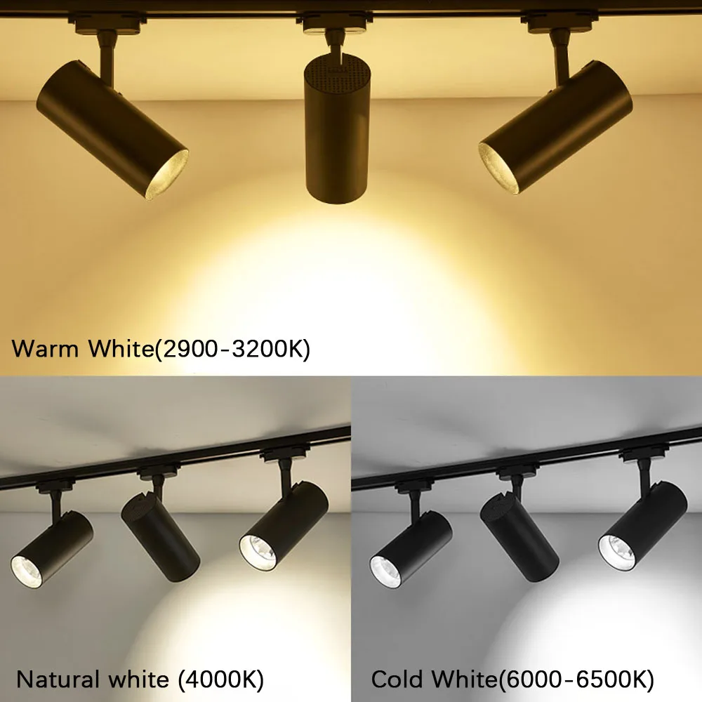 Led Track Light 12W 20W 30W 40W Ceiling Rail COB Track Light Spotlights Replace Halogen Lamps For Home Clothing Shop AC110-240V