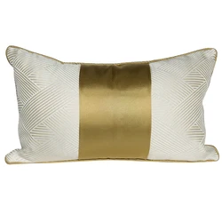Gold Pillows Waist Cushion Case 30x50 Decorative Pillow Cover For Sofa Modern Luxury Elegant Art Throw Living Room Home Decorate