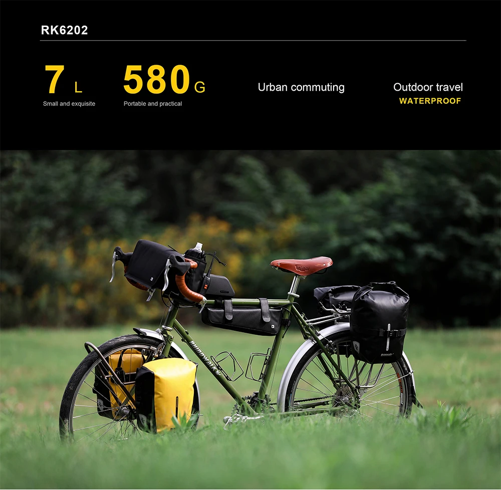 Rhinowalk Fahrradtasche, 7 l, erweitern, 10 l, wasserdicht, Fahrradtasche, Gepäckträger, Kofferraumtasche, MTB, Rennrad, Radfahren, Umhängetasche, Zubehör – Detail 2