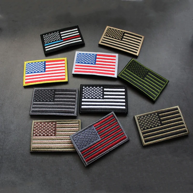 European National Flag Embroidered Patches America US Russia France Germany Canada Israel U.K South Korea Tactical Badges