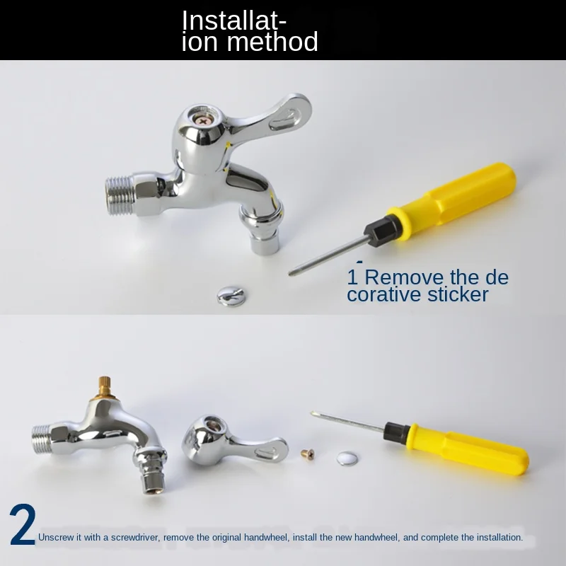 Faucet Handle Switch Handle Accessories Triangle Valve Small Spout Dish Basin Single Cold Quick Open Valve Core Handwheel