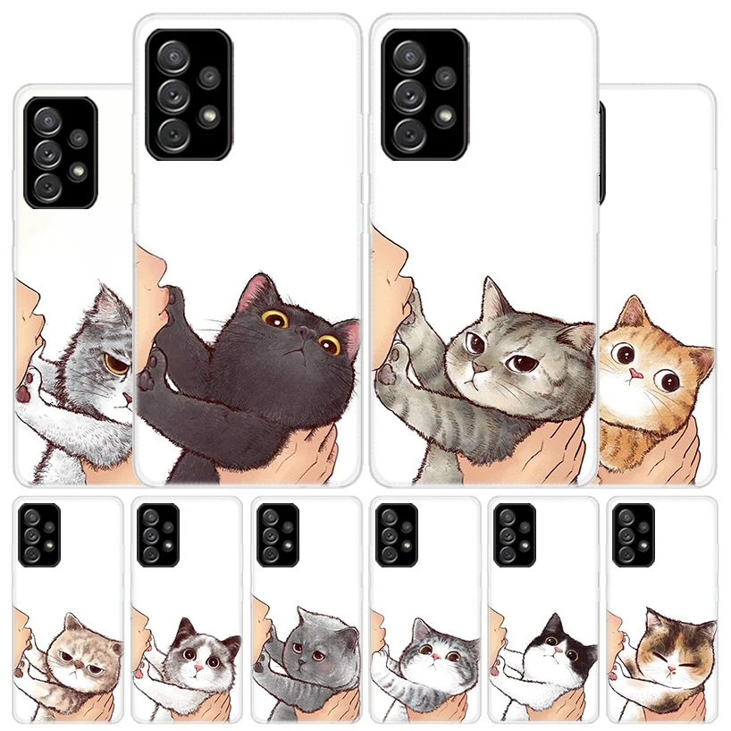 Kiss My Lovely Cat Kitten Phone Case for Samsung Galaxy A50 A51 A70 A71 A41 A31 A21S A11 A40 A30 A20E A10 A6 Plus A8 + A7 A9 Cov