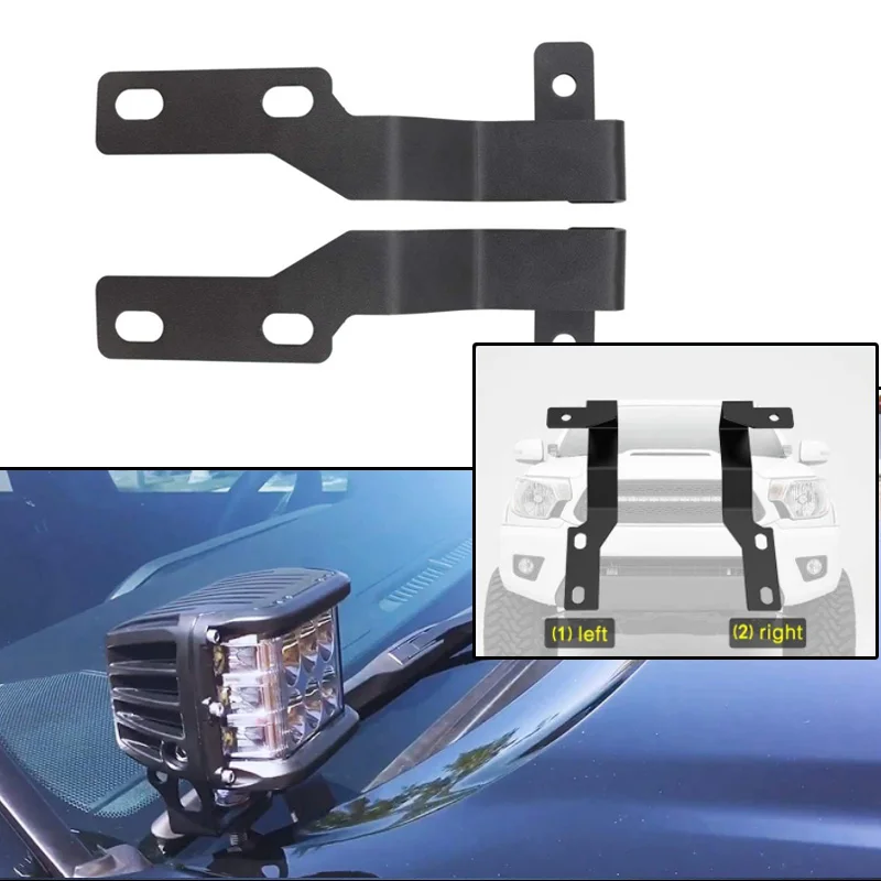 

Ditch Light Brackets Engine Hood Auxiliary Offroad Cowl Panel LED Pod Work Lamp Mount Holder Clamp for Toyota Tacoma 2005-2015