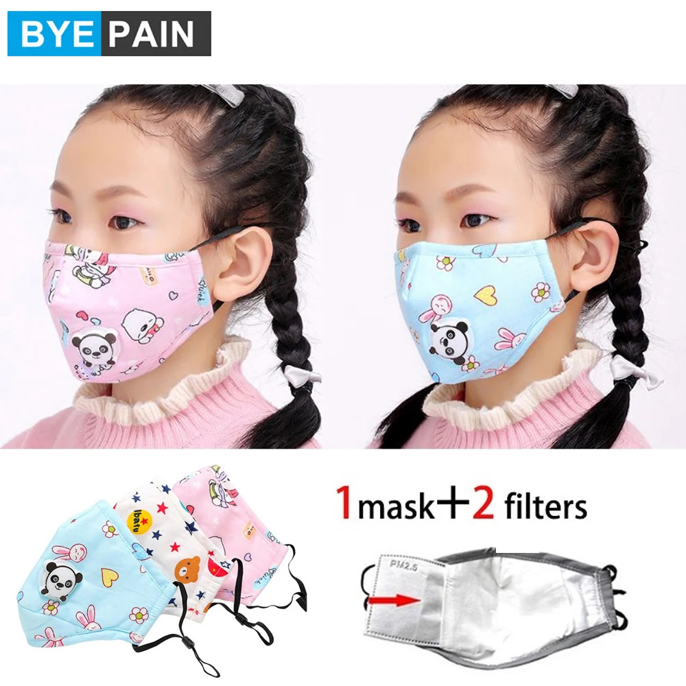 

1Pcs Lovely Children Mouth Mask Breathable Resuable Mask Cartoon Panda Thicken Smog Mask Warm Dust Mask Fits 2-10 Years Old