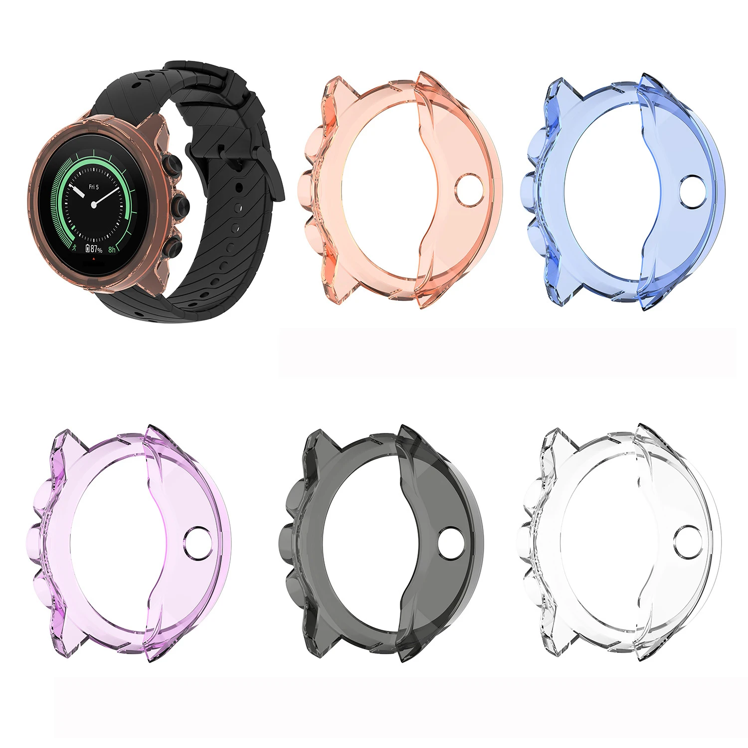 2 + 1 Tấm Bảo Vệ Ốp Lưng + Miếng Dán Màn Hình Cho Suunto 9 Smart Watch TPU Bao Da Bảo Vệ Vỏ Cường Lực kính Phim