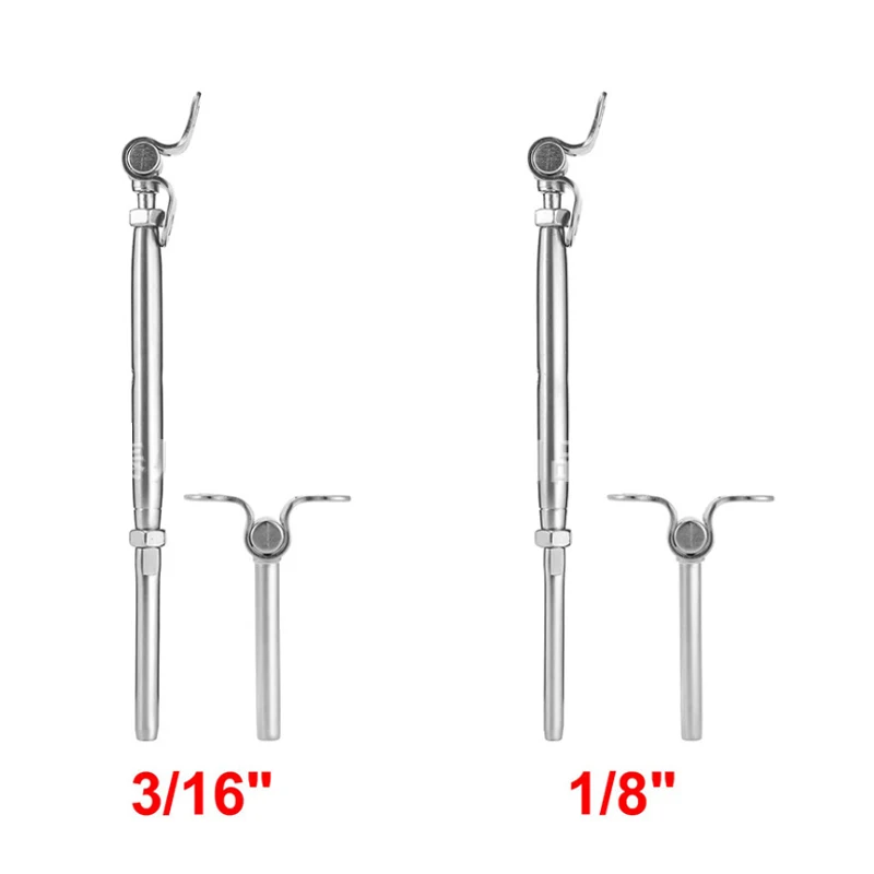 Imagem -03 - Polegada Guardrail Conjunto de Montagem de Corda Ajustável Corrimão Varanda Tensão Turnbuckle Toggles Parafuso Madeira Aço Inoxidável 16