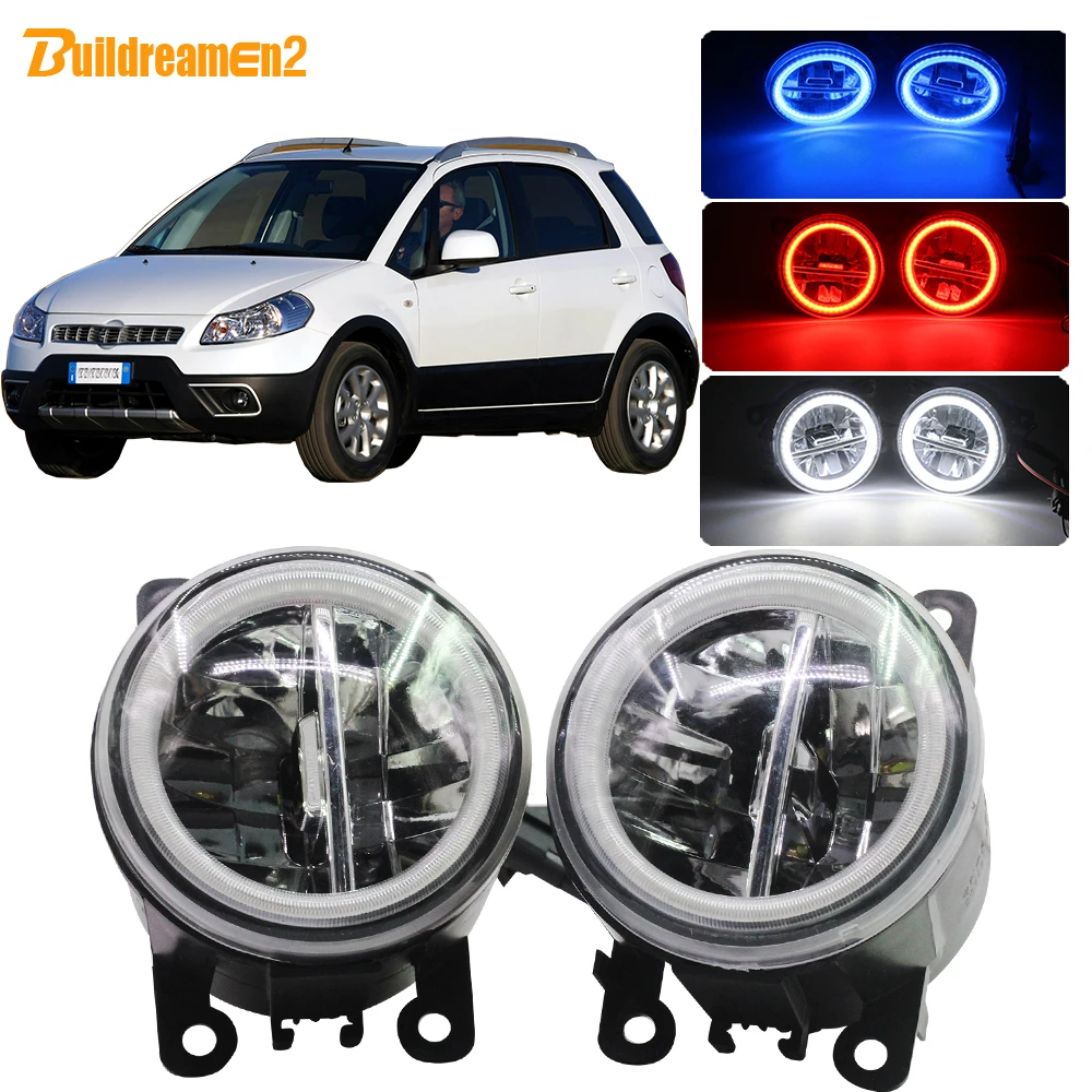 

Buildreamen2 Car 4000LM Fog Light Assembly H11 LED Angel Eye Daytime Running Light DRL 12V Styling For Fiat Sedici 2009-2016