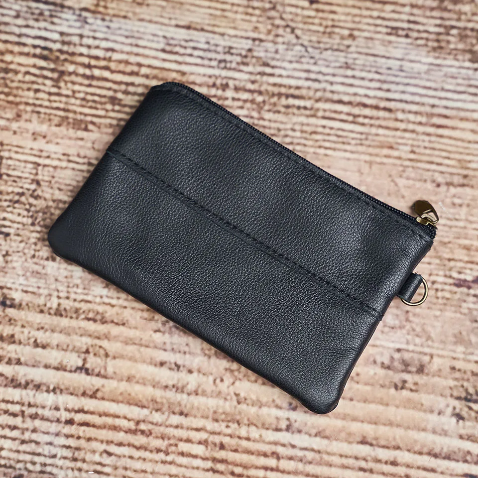 Nupugoo-Vintage kleine Geldbörse für Männer, Mini-Brieftasche, Echt ledertasche, braune lässige kleine Tasche, Reiß verschluss tasche, Schlüssel geld – Detail 16