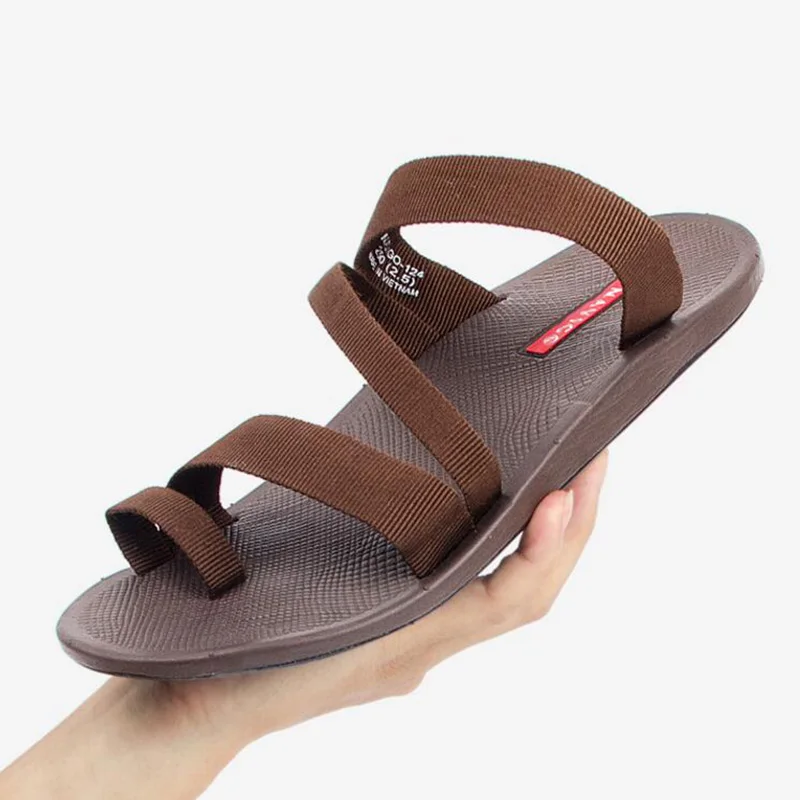 Letnie męskie sandały fashion man flip flop odkryte kapcie plażowe antypoślizgowe męskie obuwie sandalias duże rozmiary 44