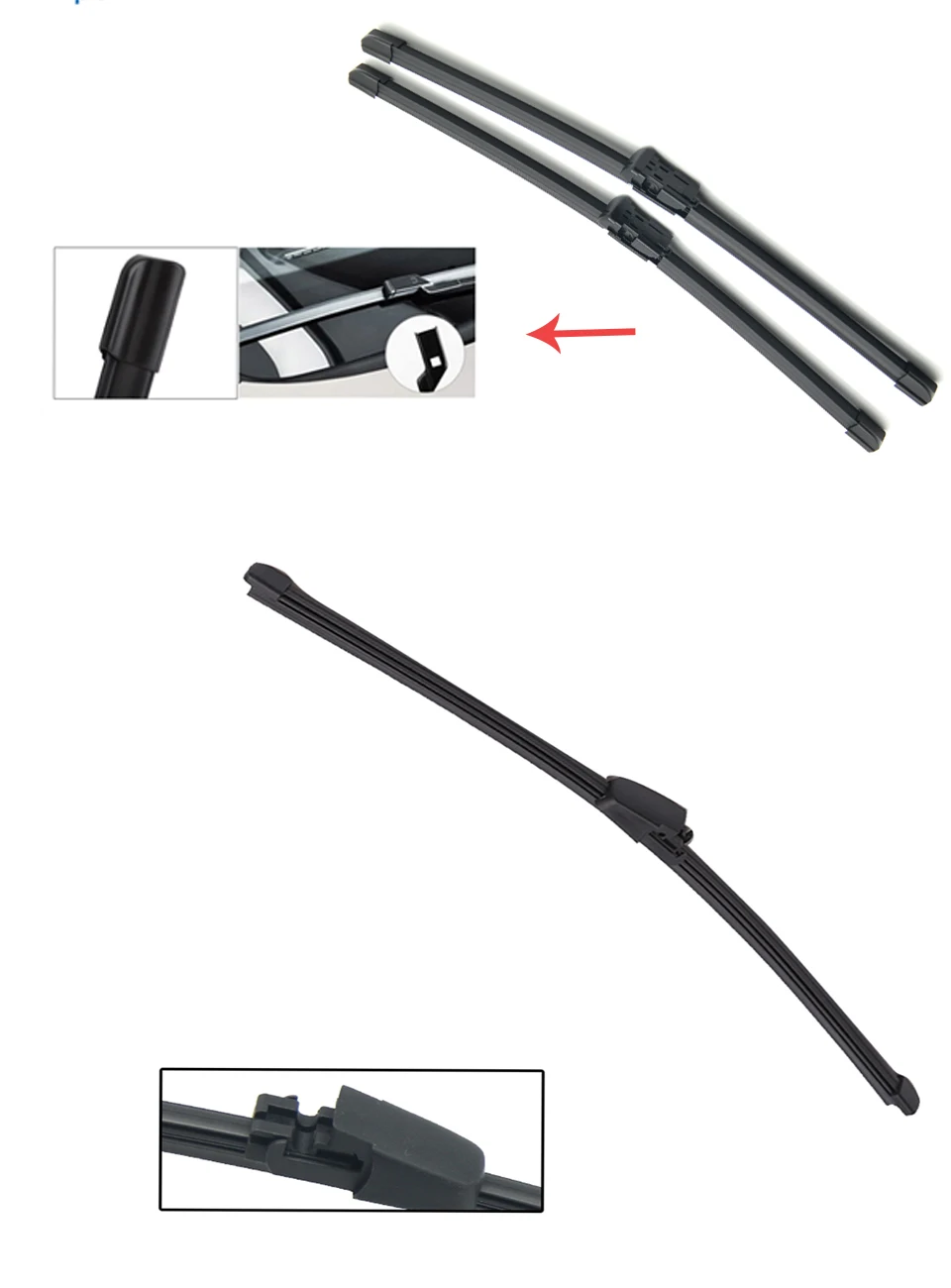 Windshield Windscreen Wiper Blades Set For Skoda Fabia 5J Hatchback Front + Rear 2006 2007 2008 2009 2010 2011 2012 2013
