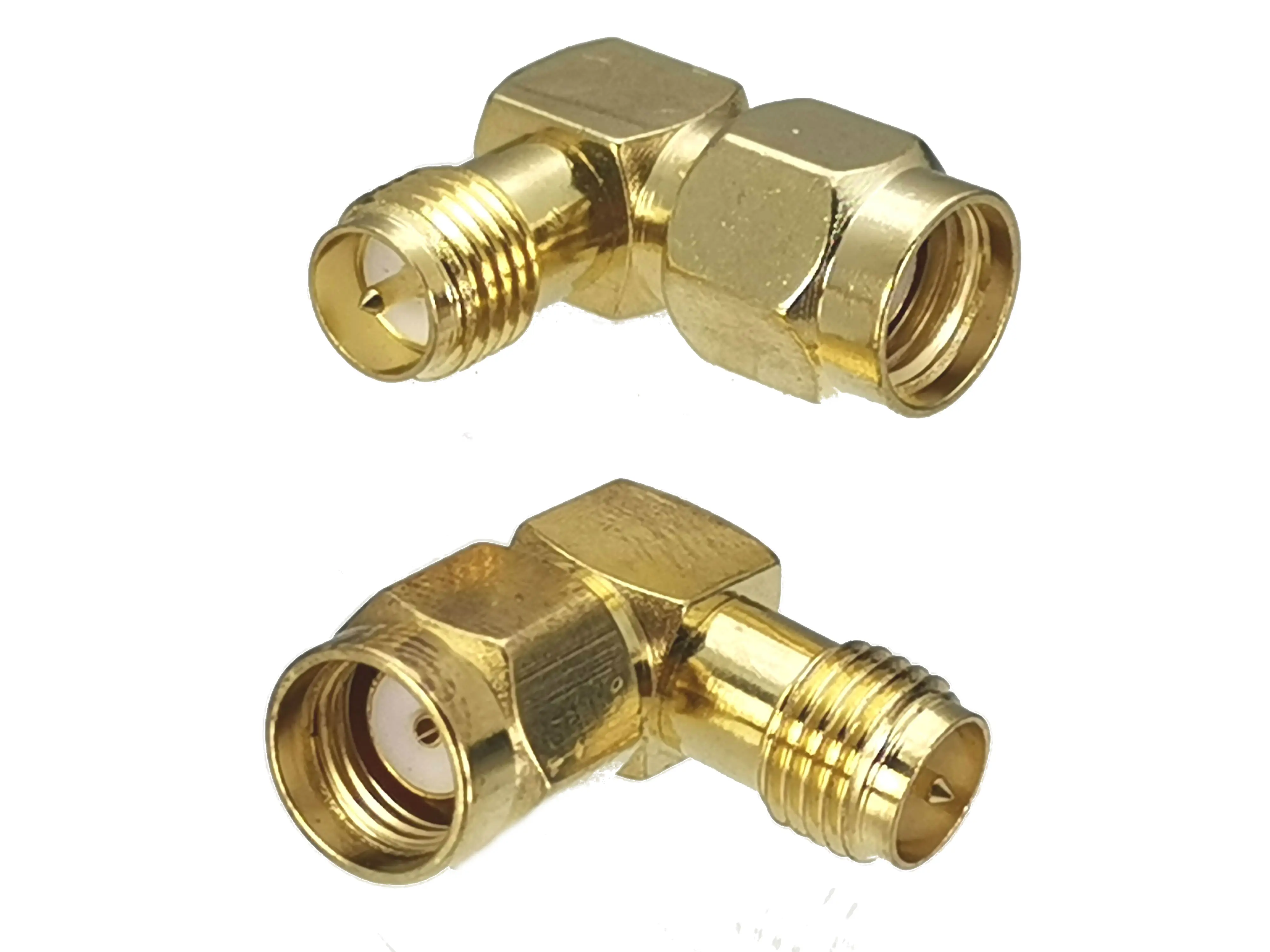 1pcs Connector Adapter SMA RP-SMA to SMA RPSMA Male Plug & Female Jack Straight & Right angle RF Coaxial Converter New Brass