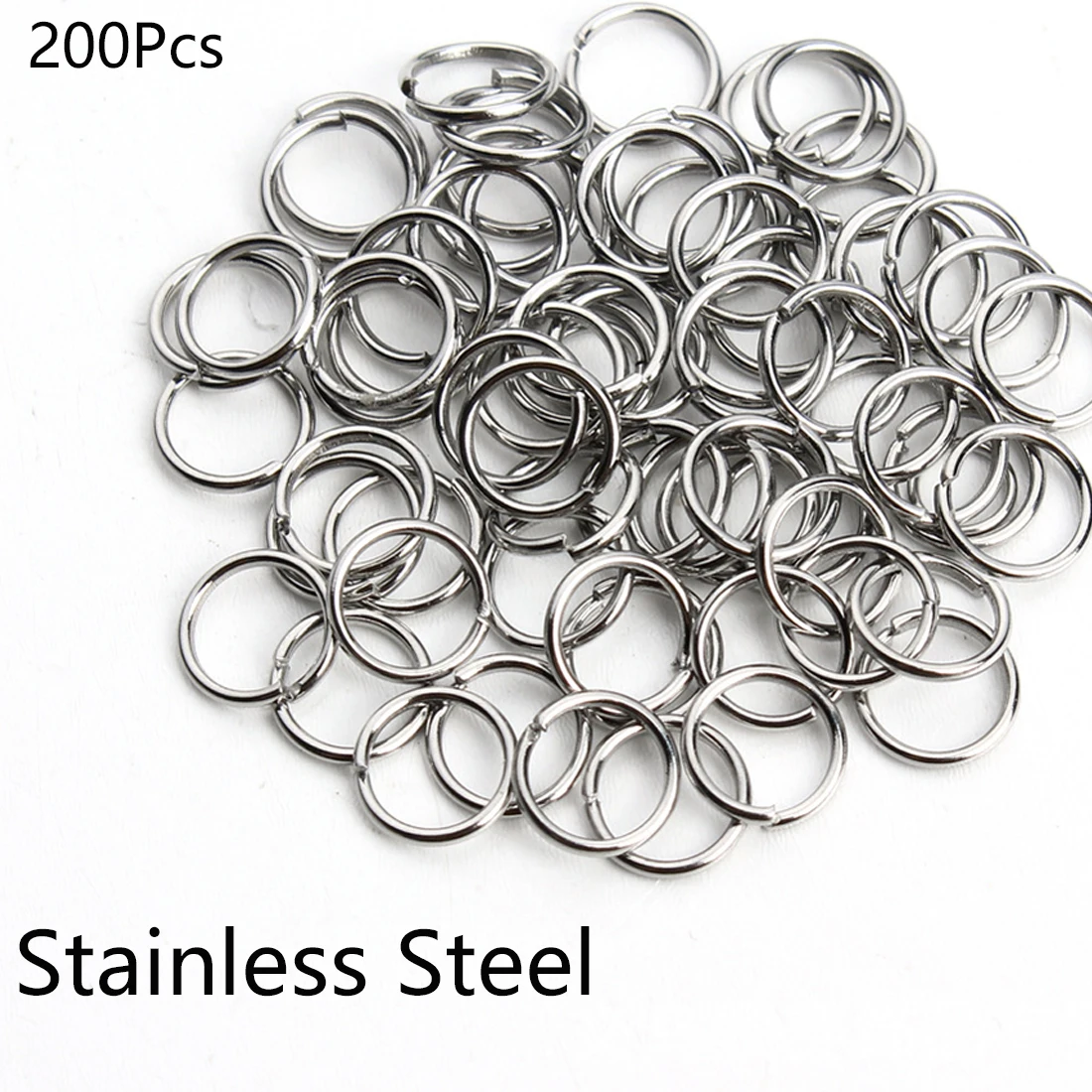 200Pcs/Lot Wholesale Stainless Steel 3/4/5/6/7/8/10mm Open Single Loops Jump Split Rings for DIY Jewelry Findings Jewelry Making