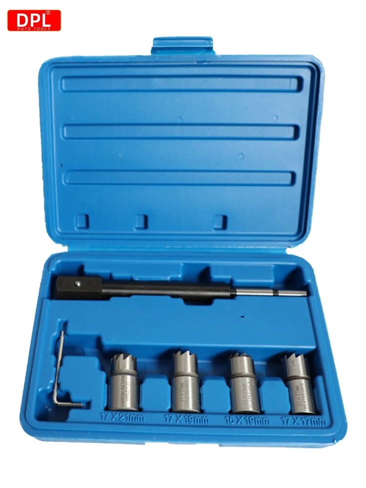 Kit d'outils de coupe de carbone, ensemble d'outils de coupe de siège d'injecteur Diesel, nettoyeur 5 pièces